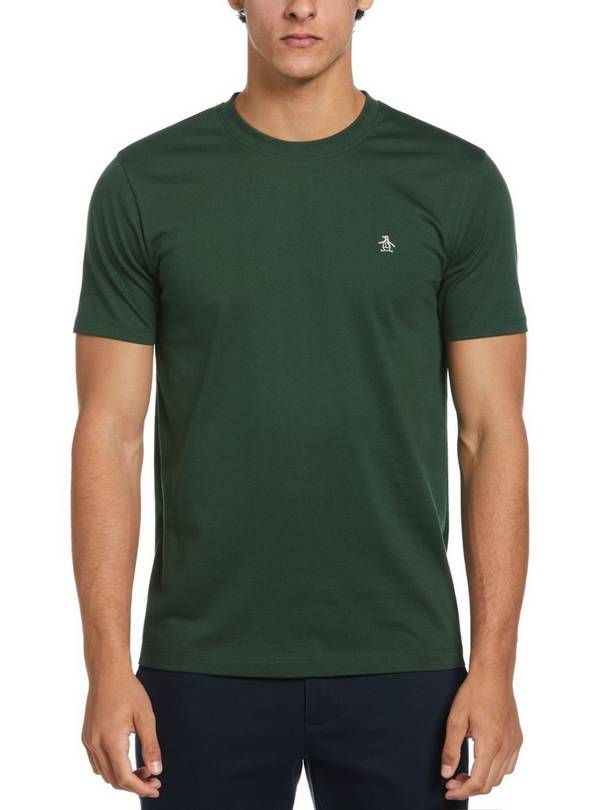 ORIGINAL PENGUIN Embroidered Pete T Shirt In Dark Green XXL